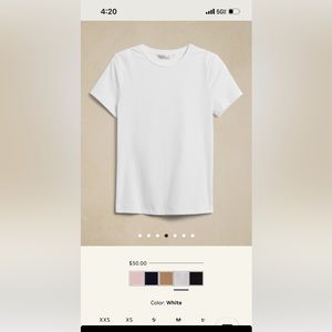 Banana Republic White Tee size L
